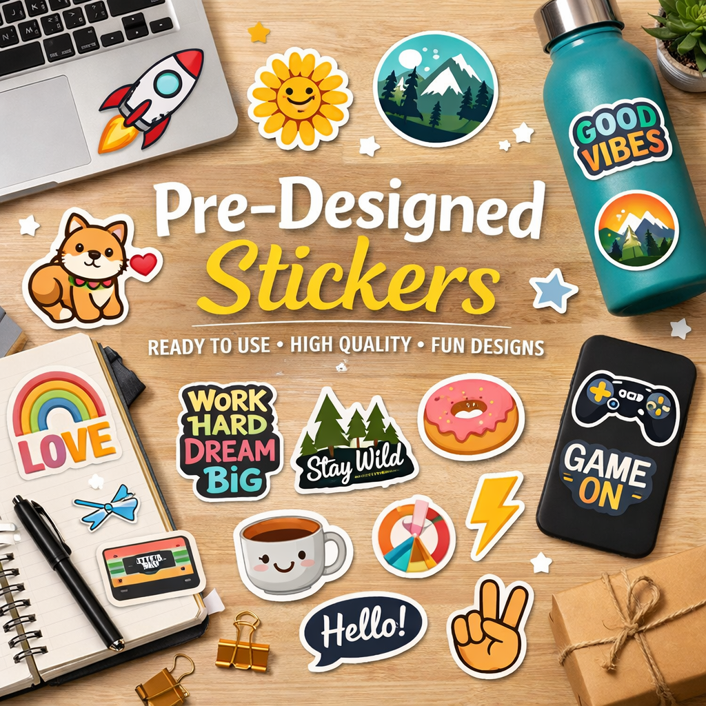 Pre-designed Stickers