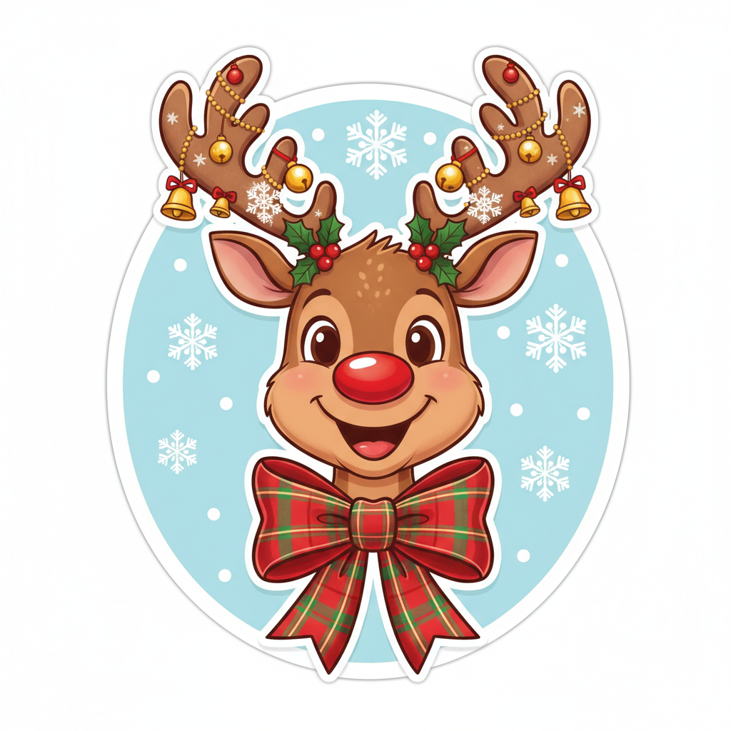 give me christmas sticker, I want deer in it.