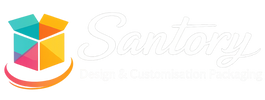 Colorful geometric logo with the word 'Santory' on a white background